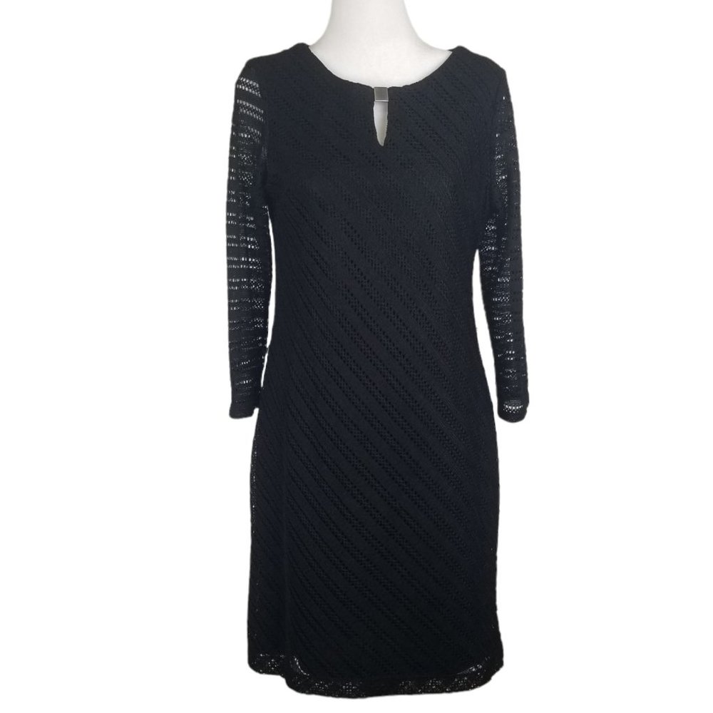 Sandra Darren Knit Black Dress Size 8
